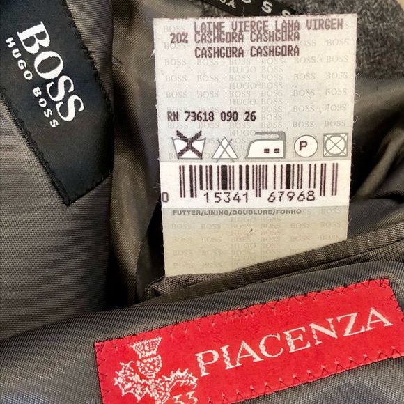 HUGO BOSS Charcoal Heather Gray Apollon Angora Wool Cashmere Sport Coat 40R - Picture 7 of 8